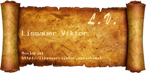 Lissauer Viktor névjegykártya